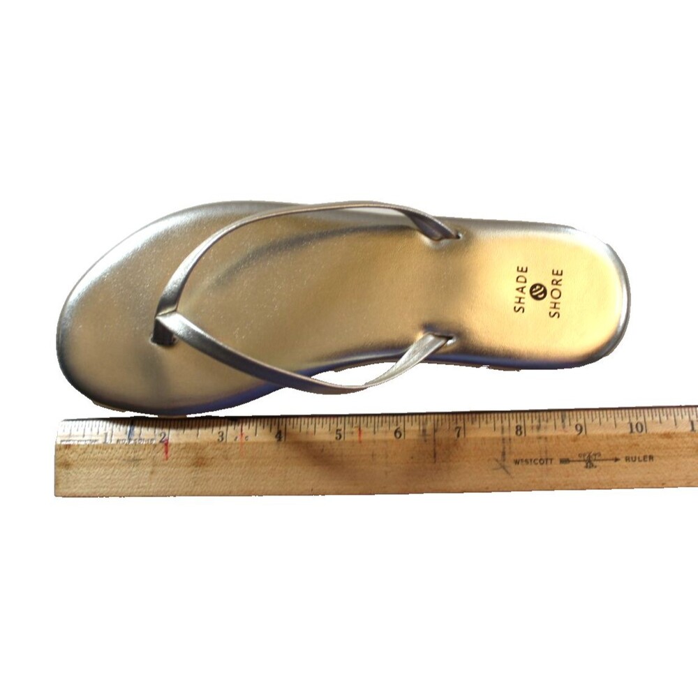 Shade Shore Gold Thong Flip Flops Womens SZ 7 - Picture 8 of 8